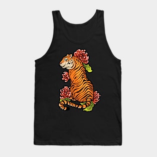 Tiger and Flowers Tank Top